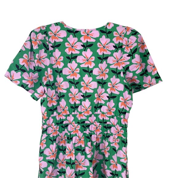 Anthropologie Maeve Somerset Mini Dress - Green & Pink Floral Size M - Picture 4 of 12